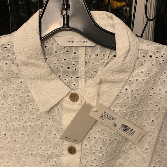 Rebecca Taylor White Eyelet Mini Dress - Picture 4 of 5